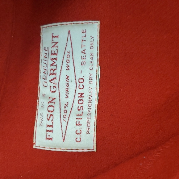 Vintage Filson Garment virgin wool red hunting buttons up men jacket size XL? - Picture 4 of 9